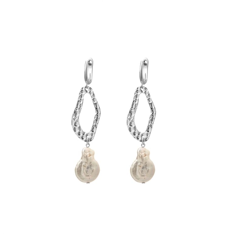 Sterling Silver Dangling Earrings With Pearls