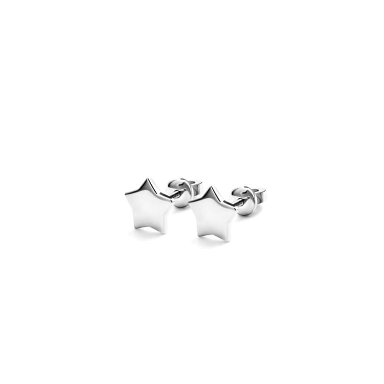 Minimalistic sterling silver stud star earrings