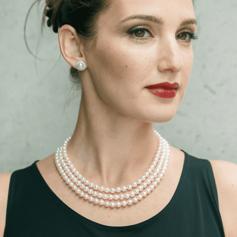 sterling silver earrings with cultivated pearls and cubic zirconia