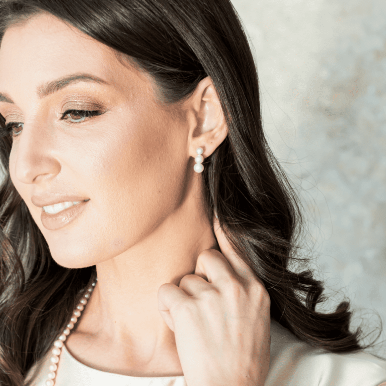 Sidabriniai auskarai su kultivuotais perlais