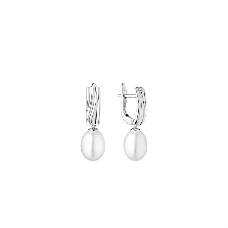 Sterling silver earrings with cultivated pearls