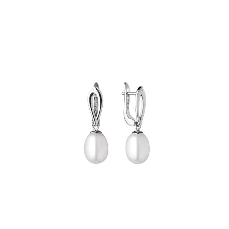 Sterling silver earrings with cultivated pearls