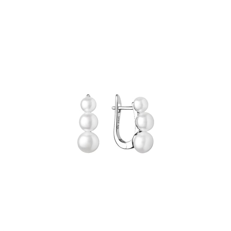 Sterling silver earrings with cultivated pearls