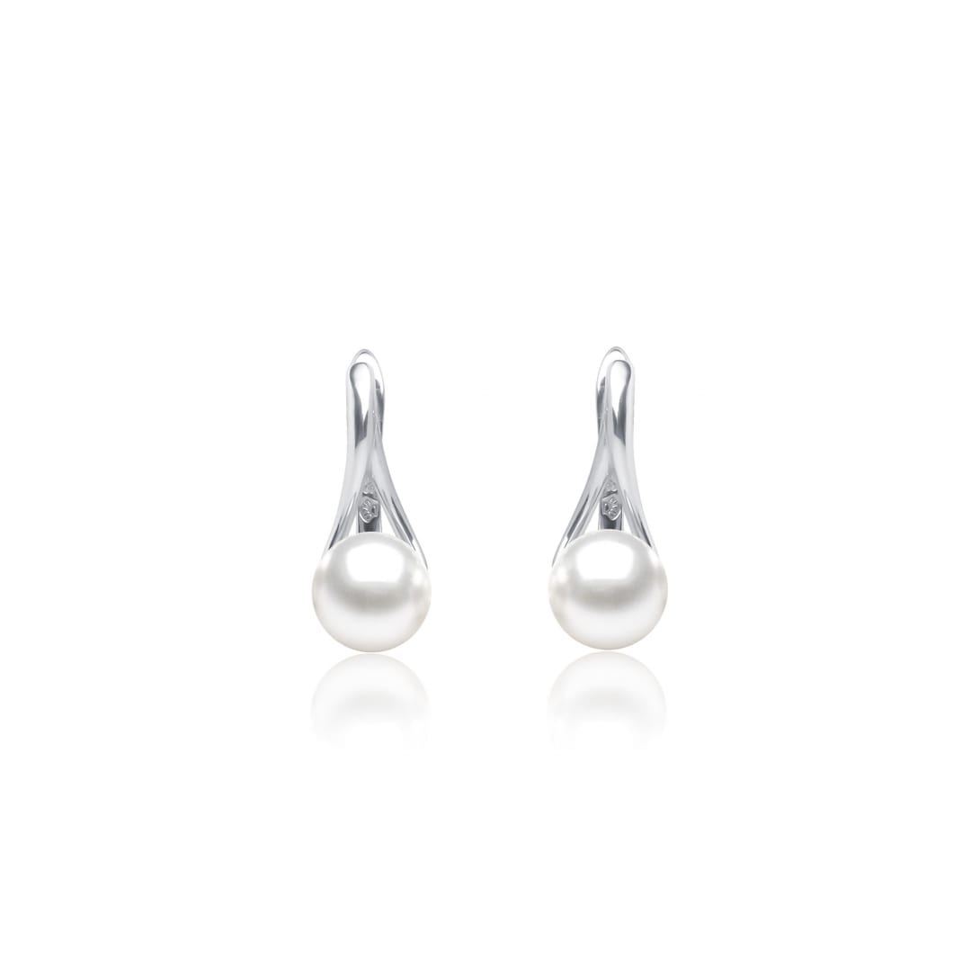 Sterling silver earrings with cultivated pearls