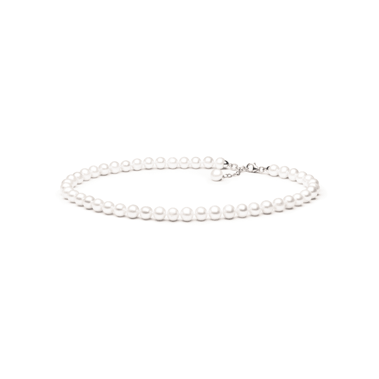 sterling silver white pearl necklace