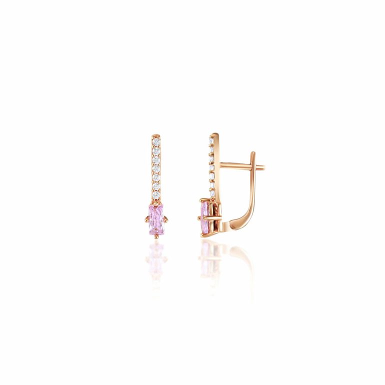 Rose Gold Earrings With Cubic Zirconia