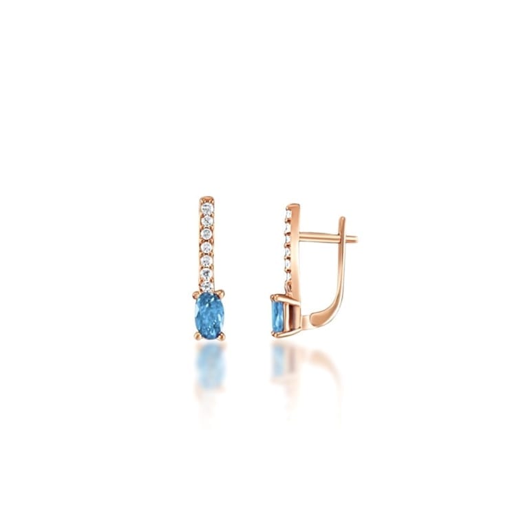 Rose Gold Earrings With Cubic Zirconia