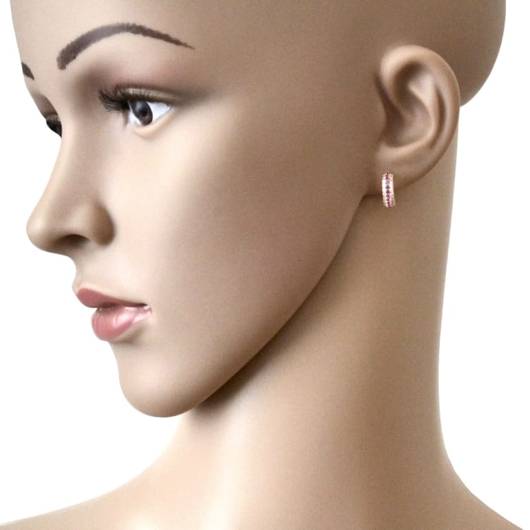 Rose Gold Earrings With Cubic Zirconia