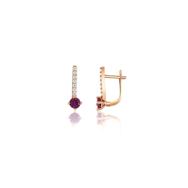 Rose Gold Earrings With Cubic Zirconia