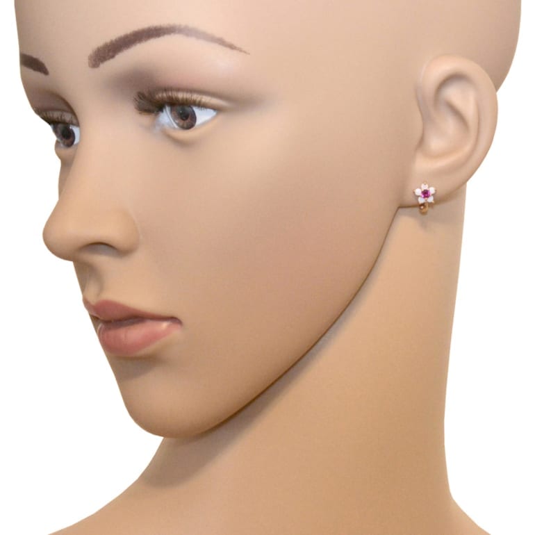 Rose Gold Earrings With Quartz And Cubic Zirconia