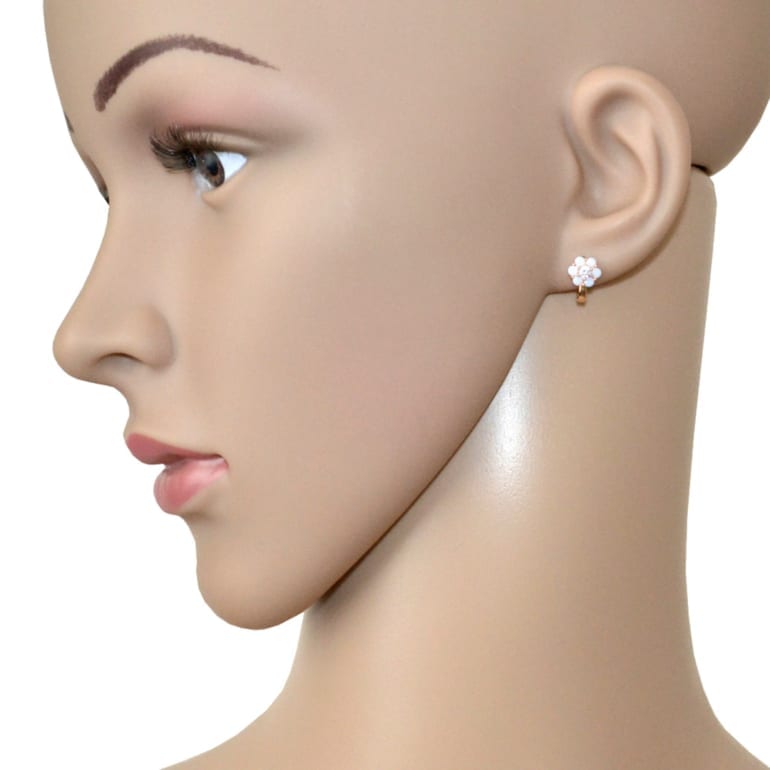 Rose Gold Earrings With Quartz And Cubic Zirconia