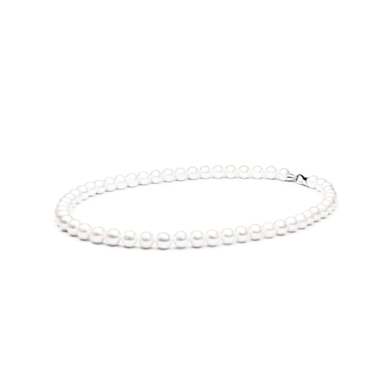 Sterling Silver Necklace With Cultivated Pearls