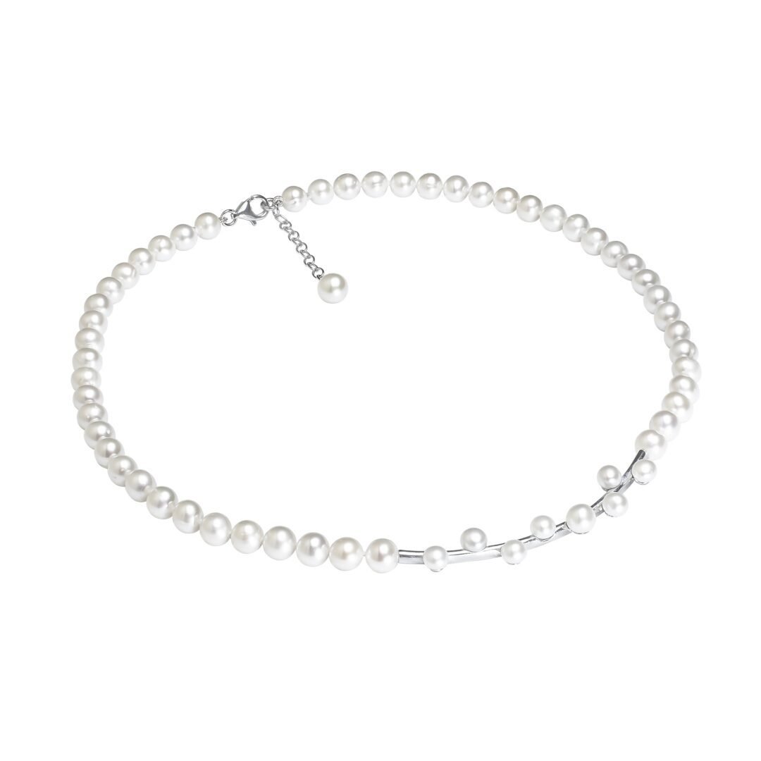 sterling silver necklace with pearls