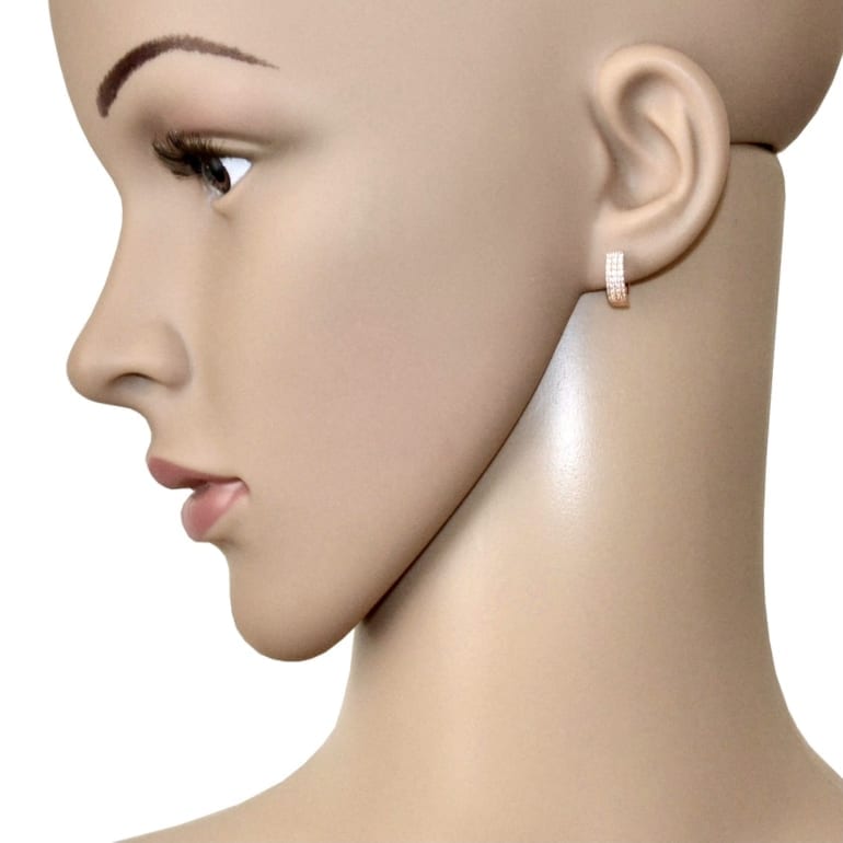 Rose gold earrings with cubic zirconia