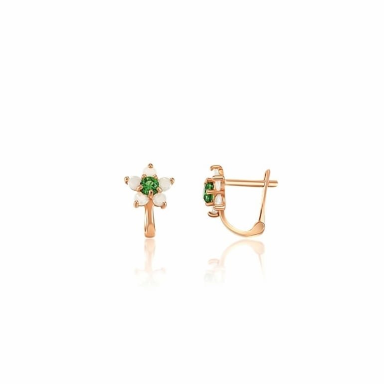 Rose Gold Earrings With Quartz And Cubic Zirconia