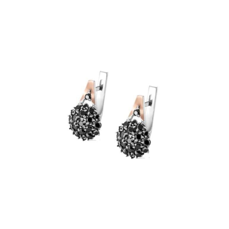 Sterling silver earrings with gold plates and cubic zirconia