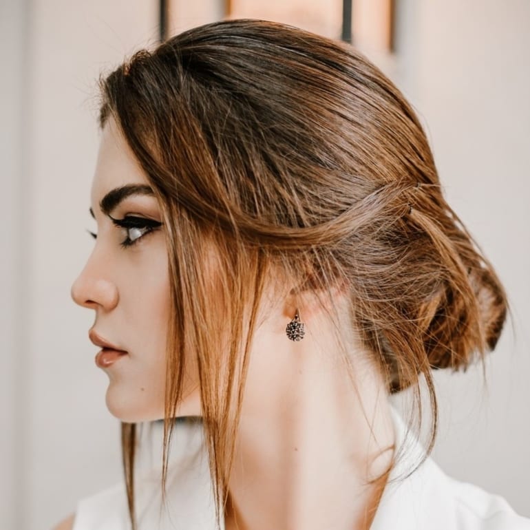 Sterling silver earrings with gold plates and cubic zirconia