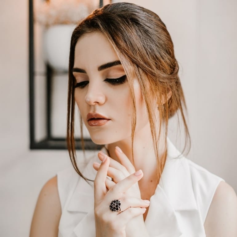 Sterling silver earrings with gold plates and cubic zirconia