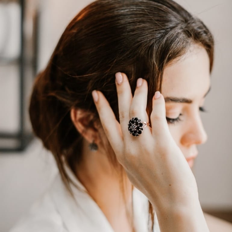 Sterling silver earrings with gold plates and cubic zirconia