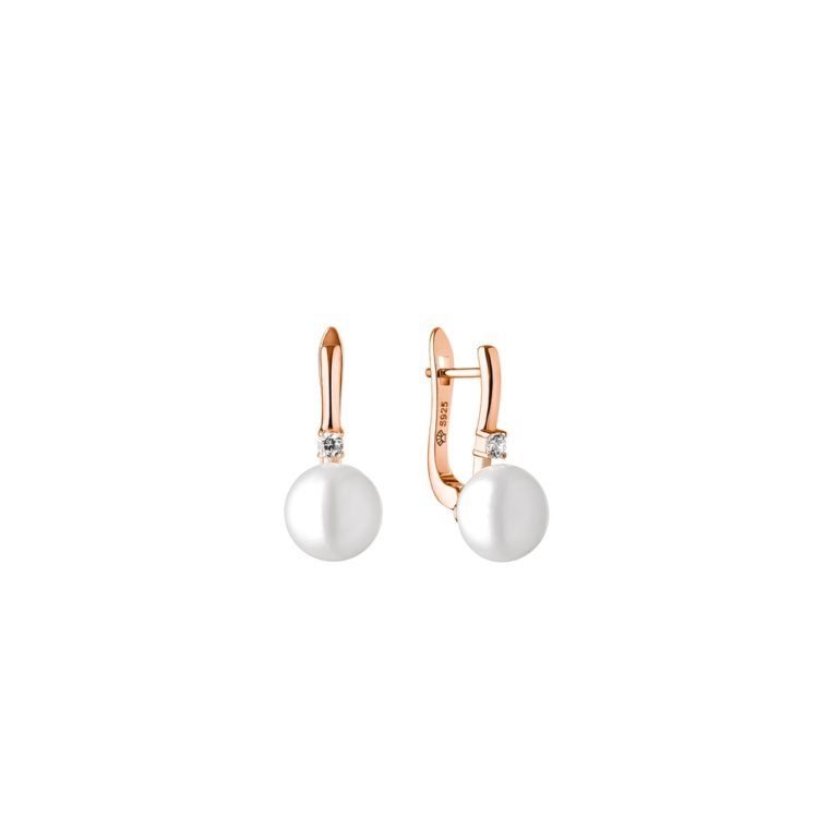 Sidabriniai auskarai su kultivuotais perlais ir cirkoniu