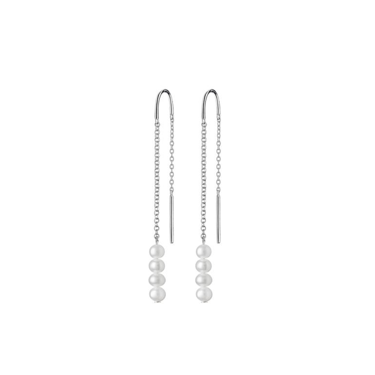 Sterling silver earrings with cultivated pearls