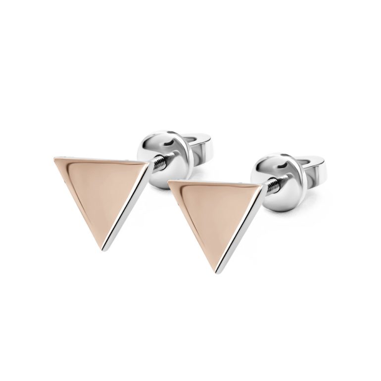 Sterling Silver Screw Back Earrings With 9ct Gold Plates