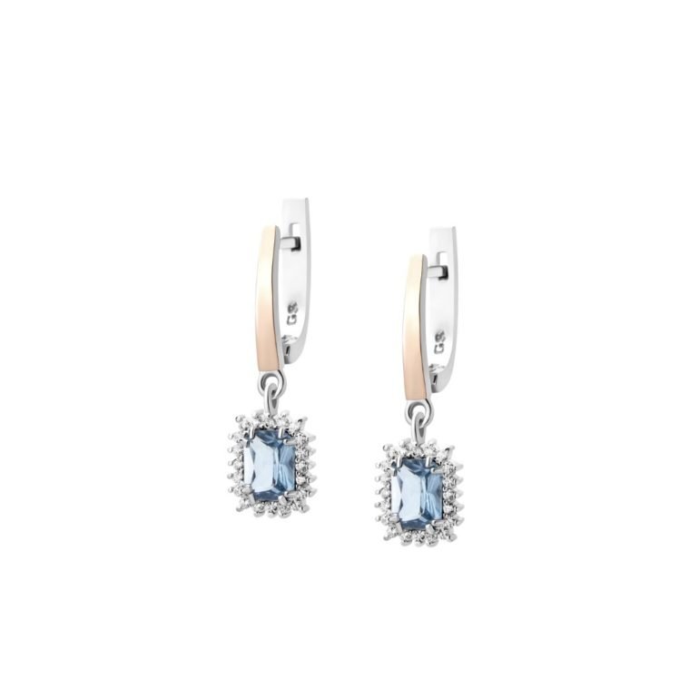 Sterling Silver Earrings With 9ct Gold Plates And Cubic Zirconia