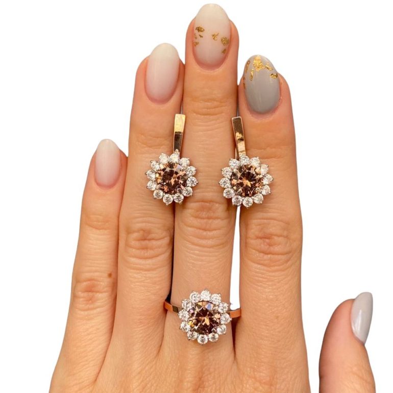 gold plated sterling silver ring with cubic zirconia