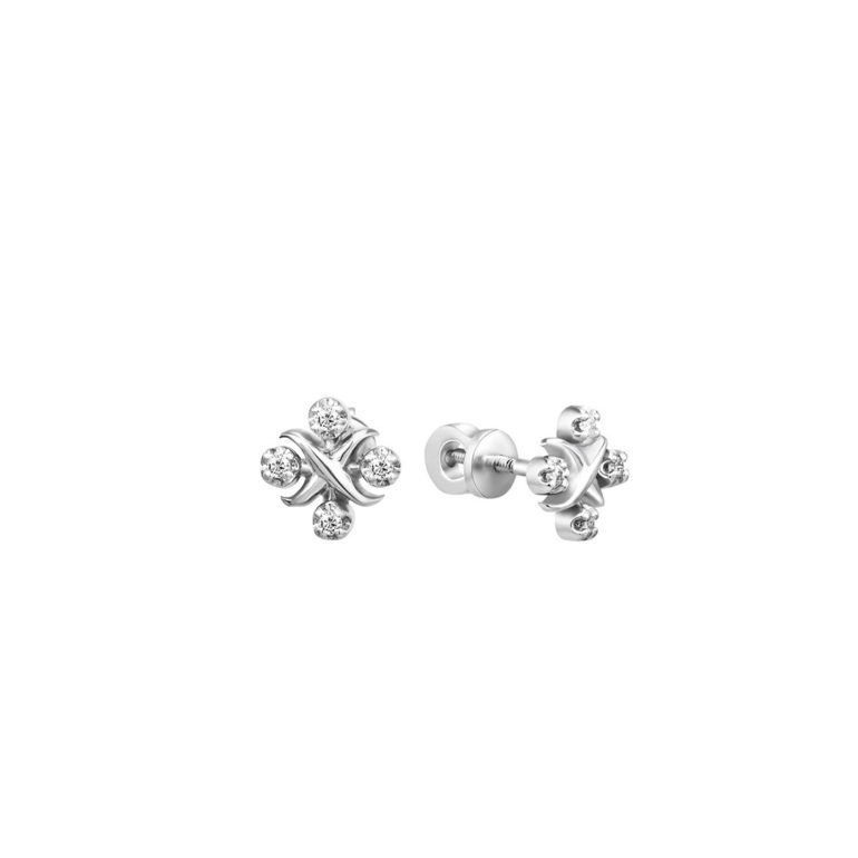 white gold earrings with diamonds