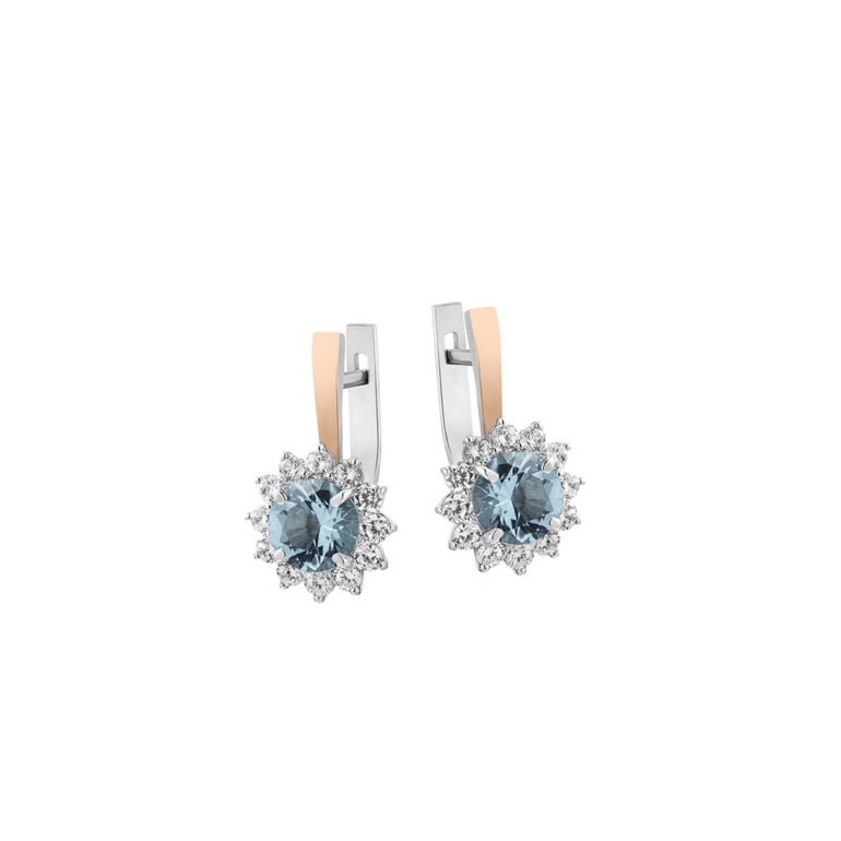 sterling silver earrings with gold plates and cubic zirconia