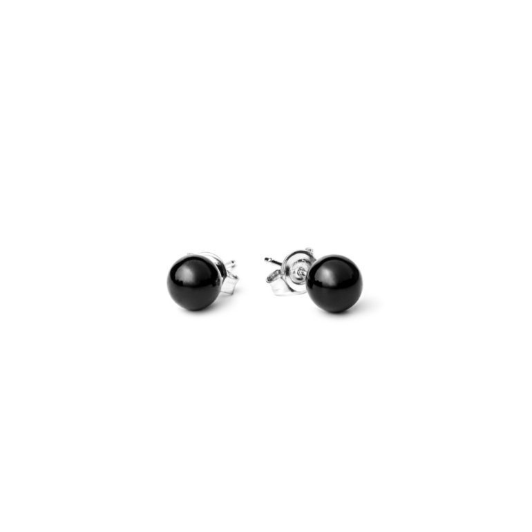 sterling silver earrings with onyx