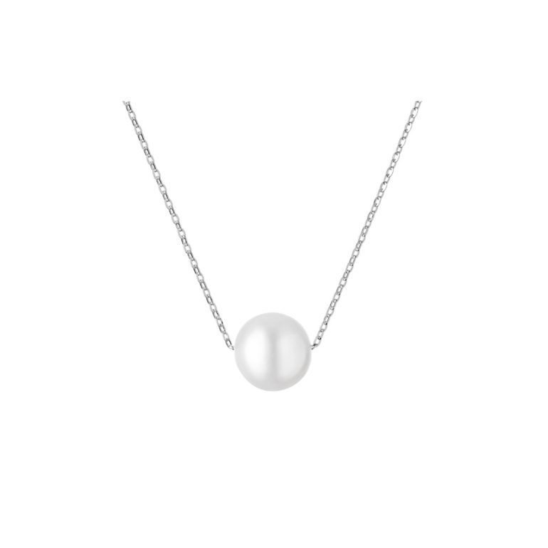 Sterling silver necklace with cultivated pearl