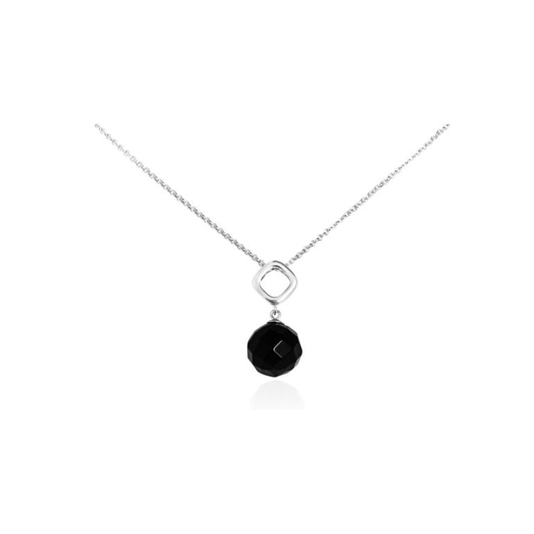 Sterling silver necklace with onyx
