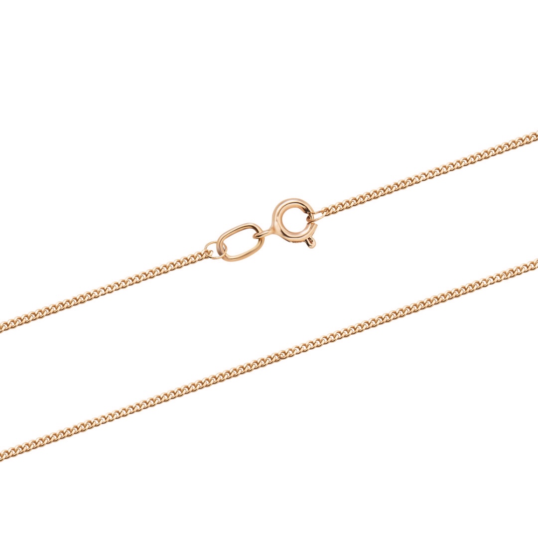 14ct Rose Gold Chain - Curb - Golden 