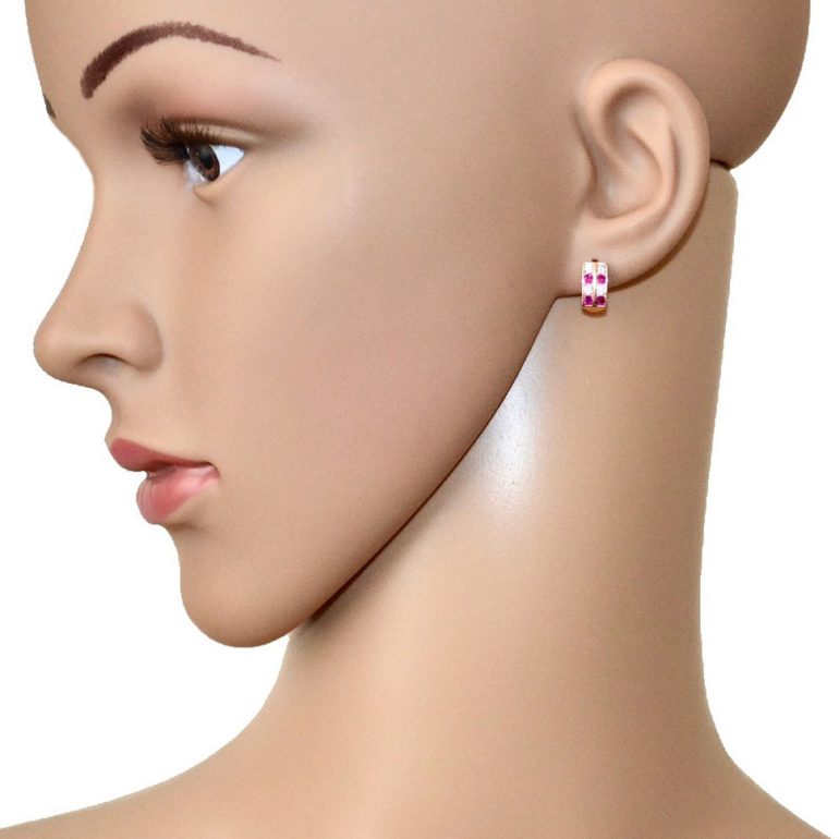 14ct rose gold earrings with cubic zirconia