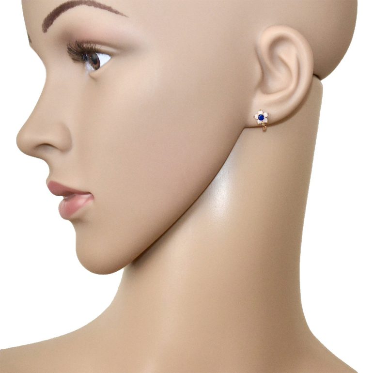 14ct rose gold earrings with quartz and cubic zirconia