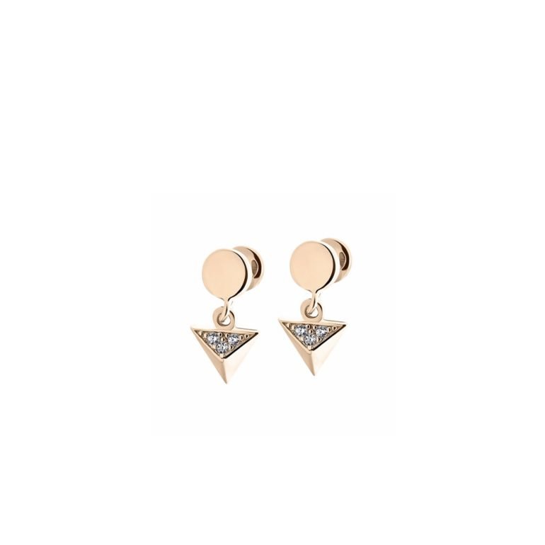 14ct rose gold earrings with fianits