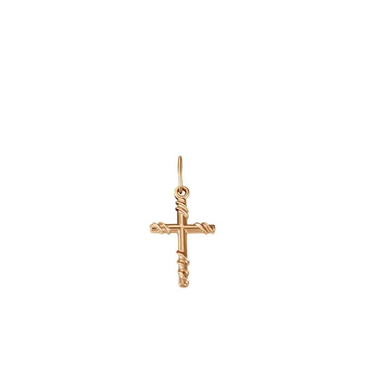 14ct rose gold pendant - cross