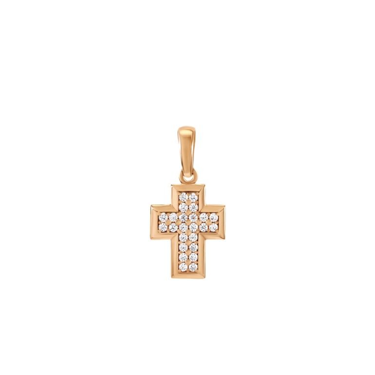 14ct rose gold pendant with cubic zirconia