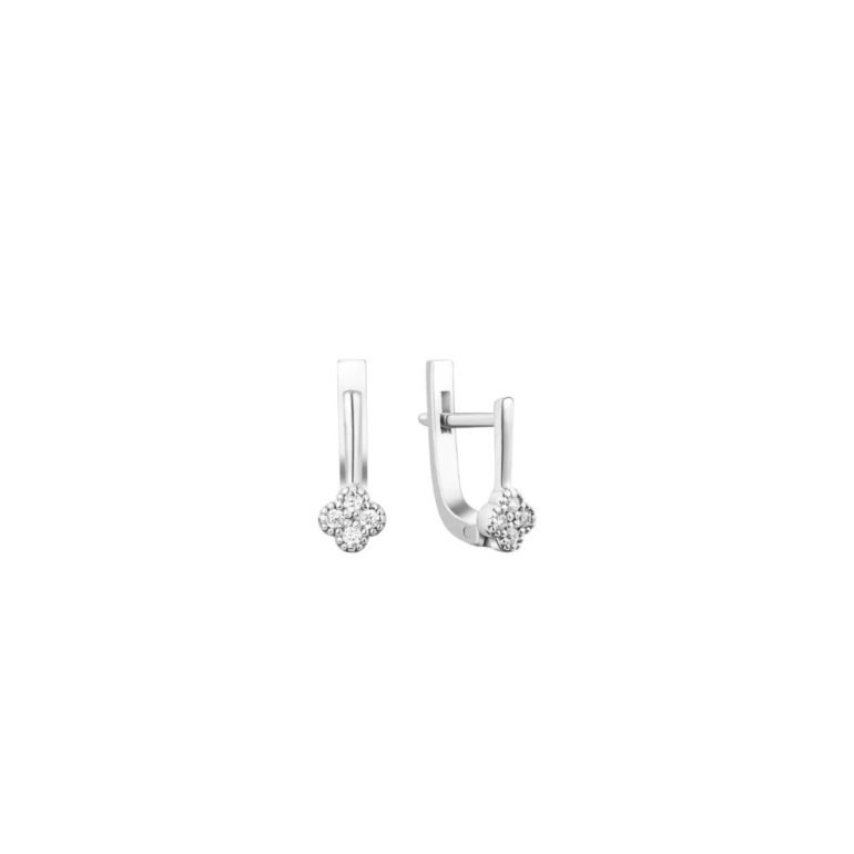 14ct white gold earrings with diamonds