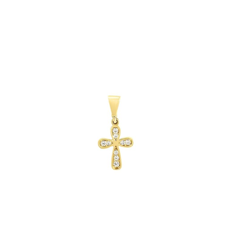 14ct yellow gold pendant with cubic zirconia