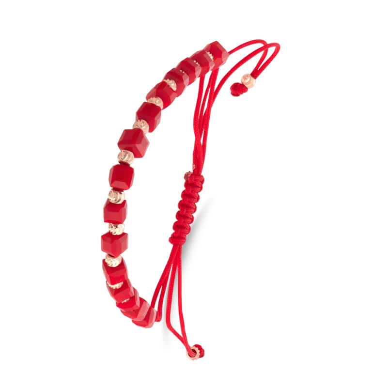 bracelet with rose gold beads