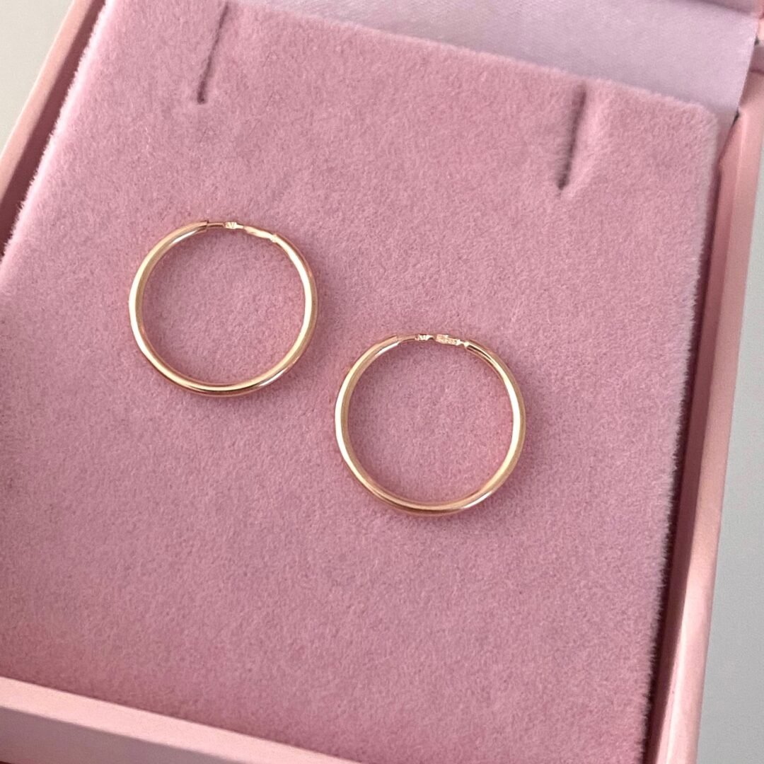 rose gold hoop earrings 15mm