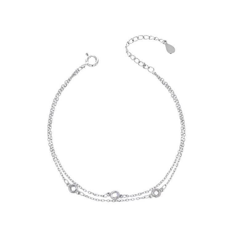 sterling silver bracelet with cubic zirconia