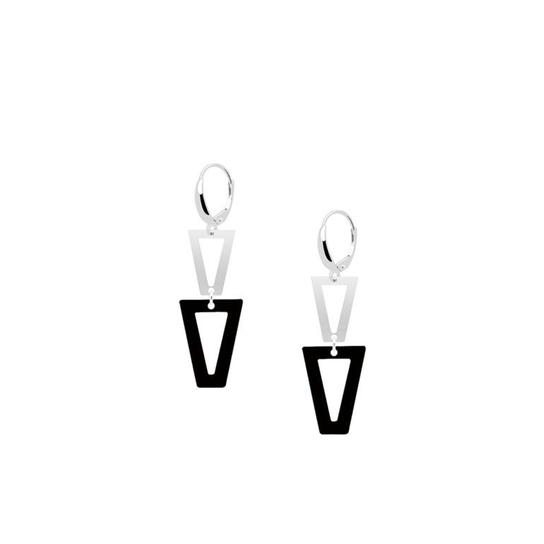 sterling silver earrings with black enamel