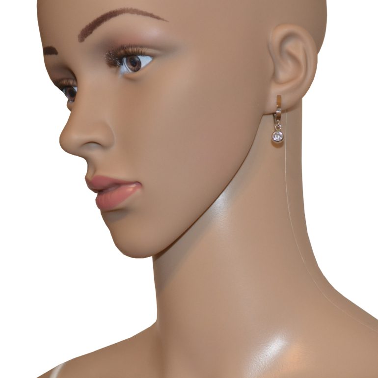 Sterling Silver Earrings With 14ct Gold Plates And Cubic Zirconia