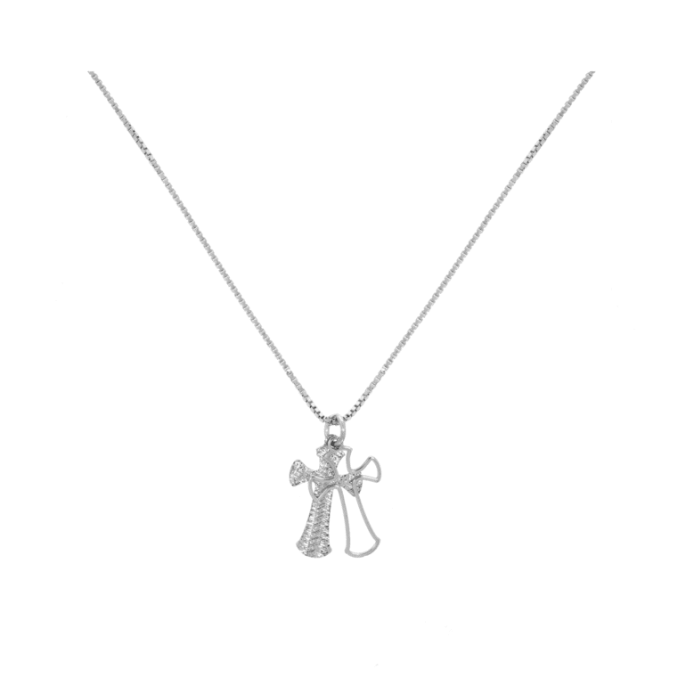 sterling silver necklace with a double cross