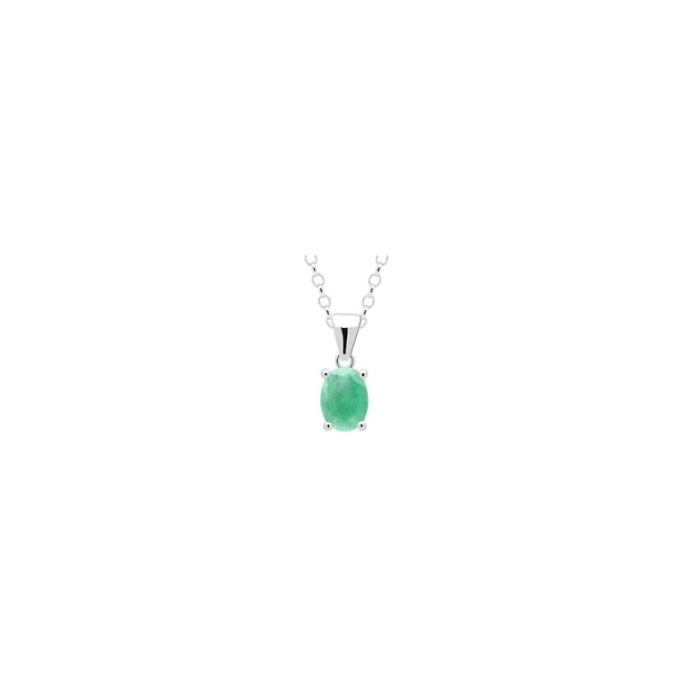 sterling silver pendant with emerald