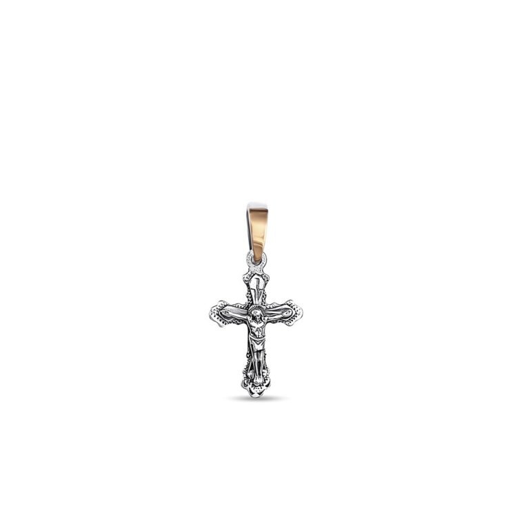sterling silver pendant with gold plates - cross