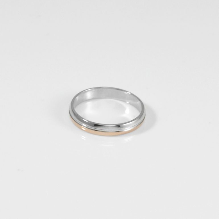sterling silver wedding ring with gold plate